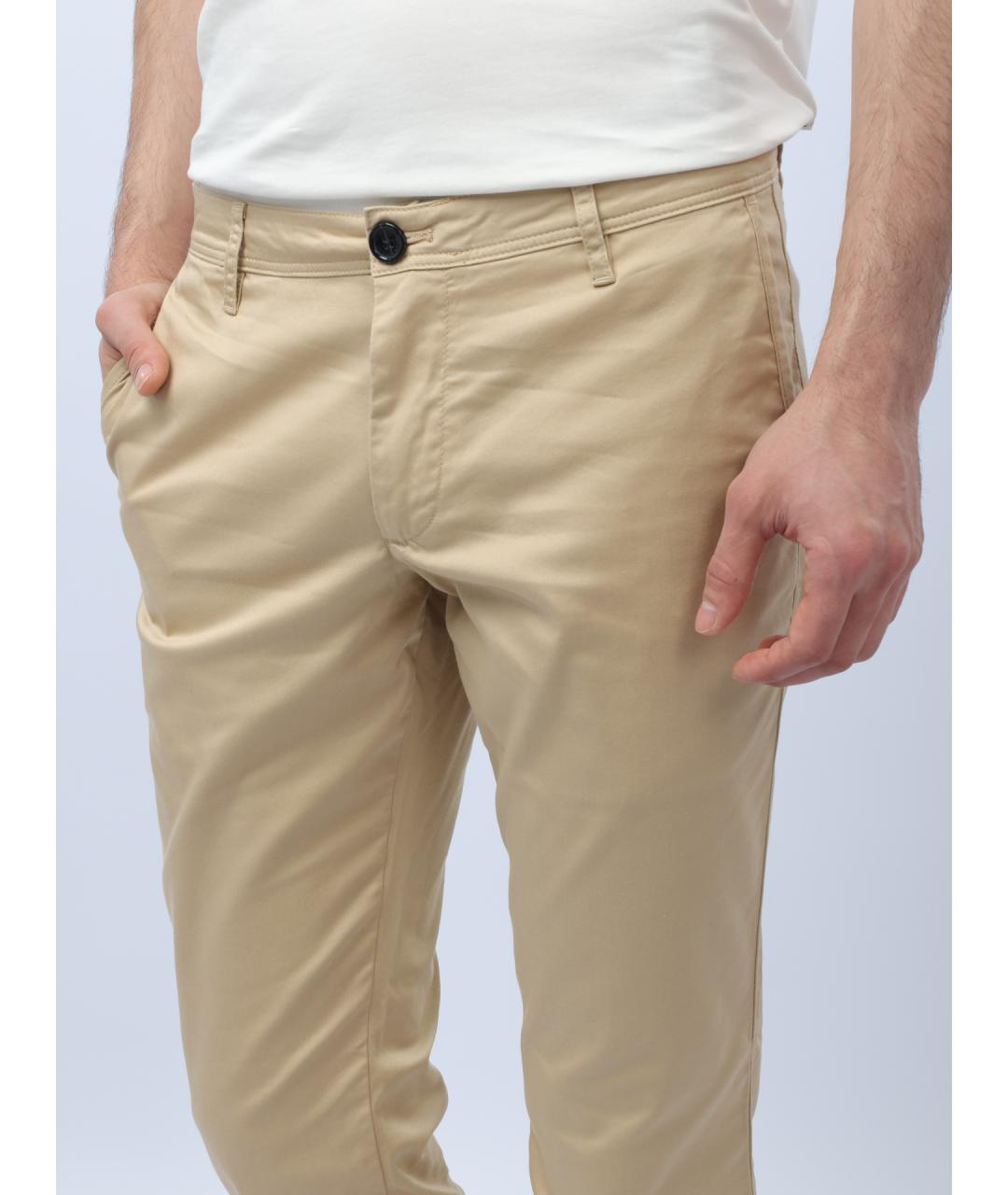 ARMANI EXCHANGE Бежевые хлопковые повседневные брюки, фото 5
