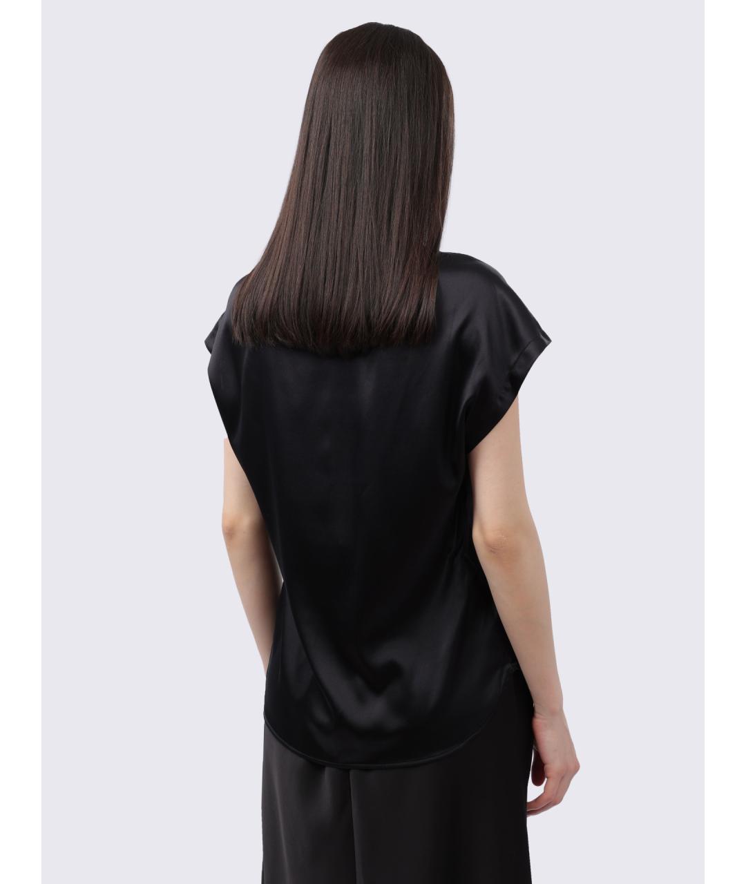PINKO Черная шелковая футболка, фото 6