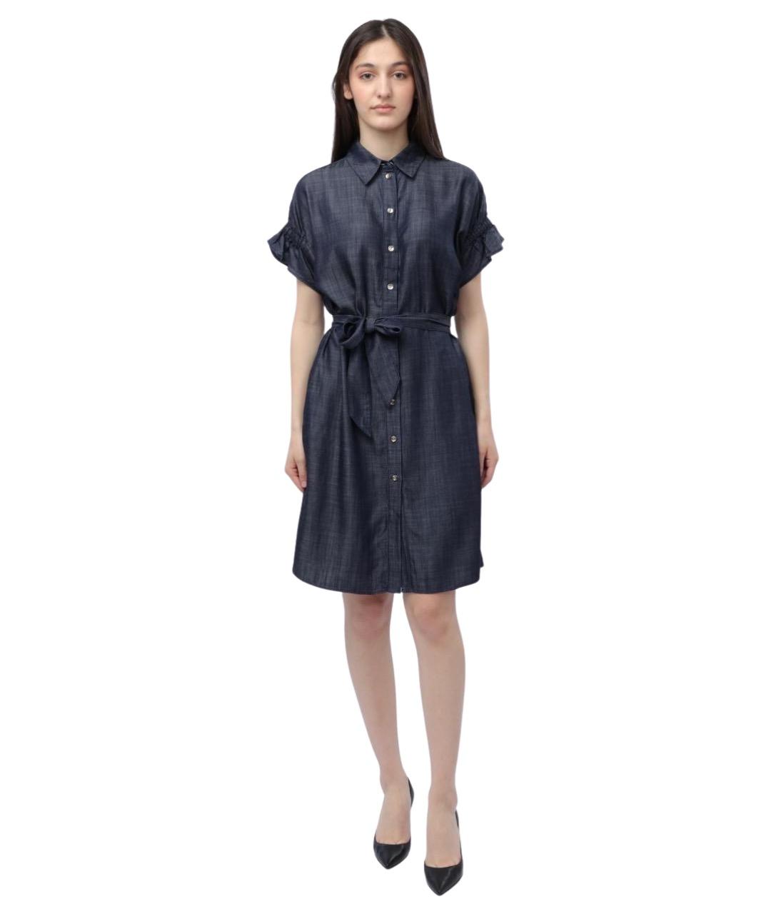 ARMANI EXCHANGE Синее хлопковое повседневное платье, фото 1