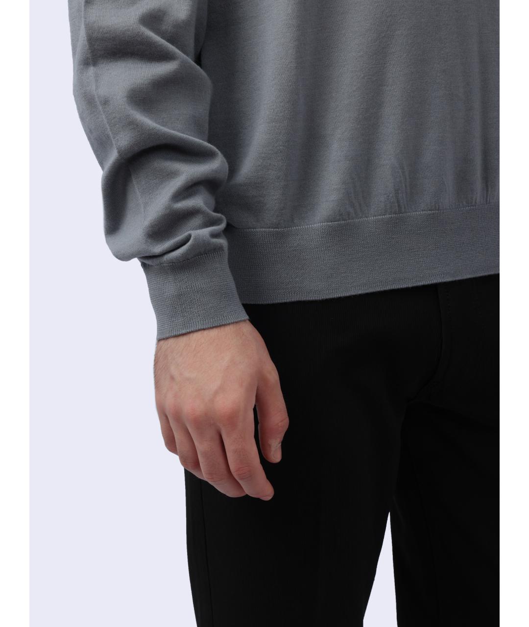 EMPORIO ARMANI Серый шерстяной джемпер / свитер, фото 5