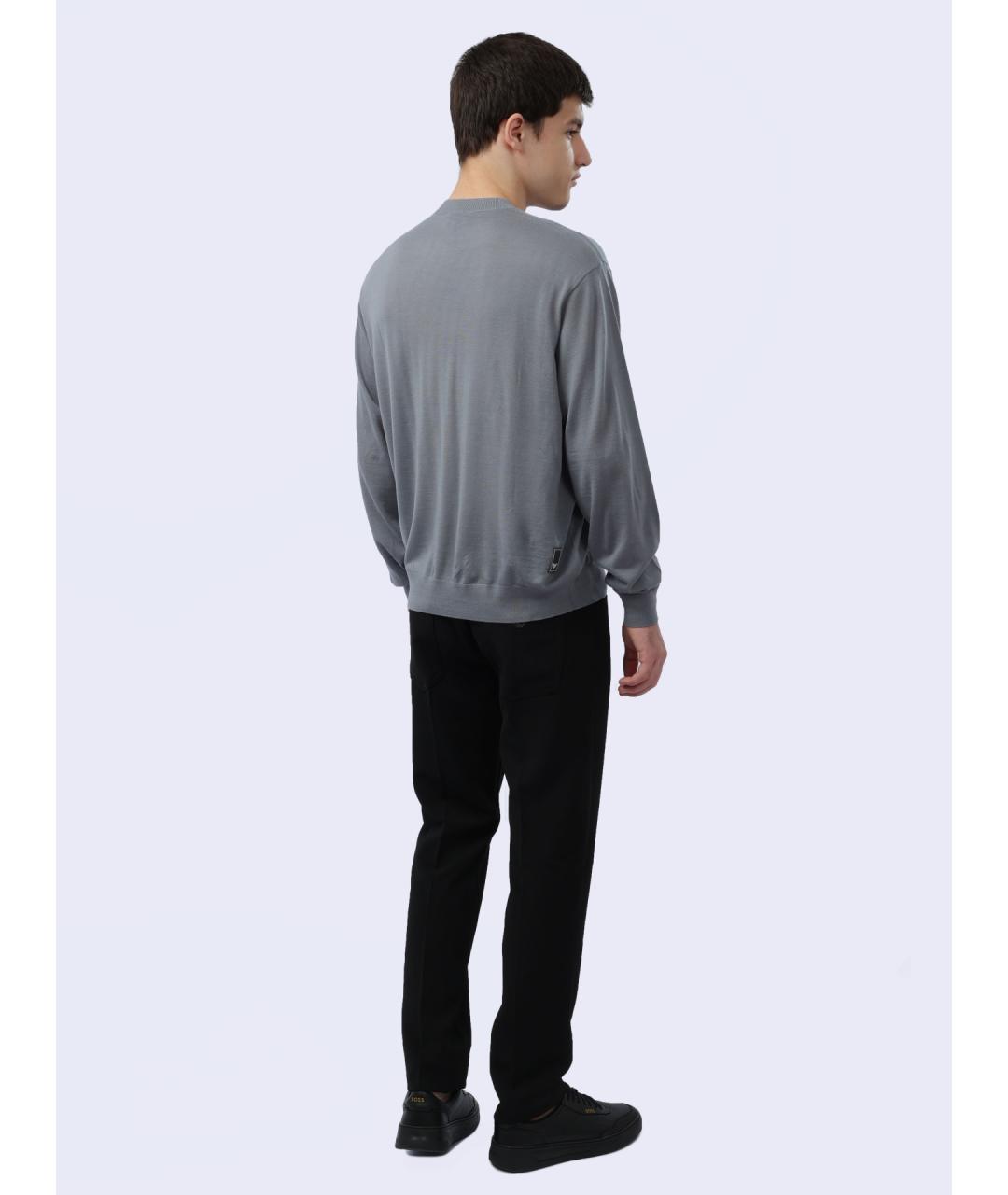 EMPORIO ARMANI Серый шерстяной джемпер / свитер, фото 6