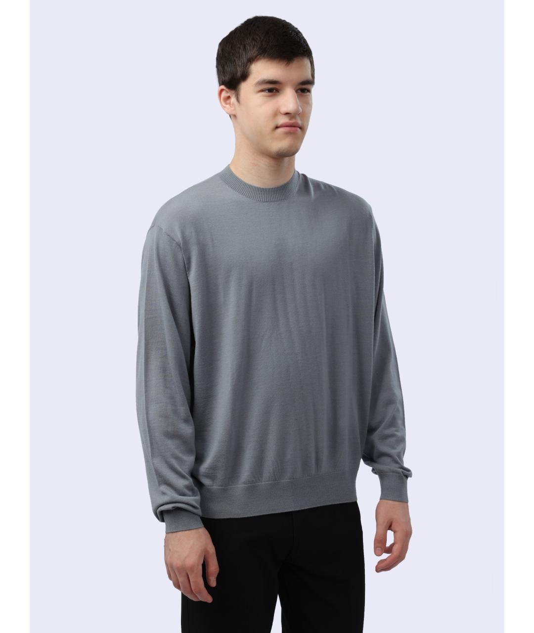 EMPORIO ARMANI Серый шерстяной джемпер / свитер, фото 4