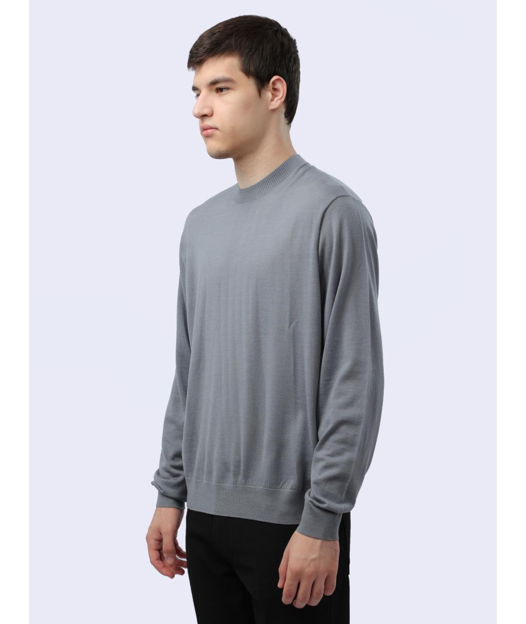 EMPORIO ARMANI Серый шерстяной джемпер / свитер, фото 3