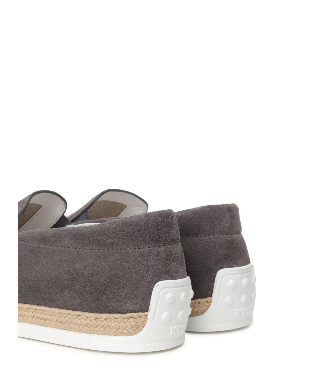 TOD'S Серые замшевые слипоны, фото 6