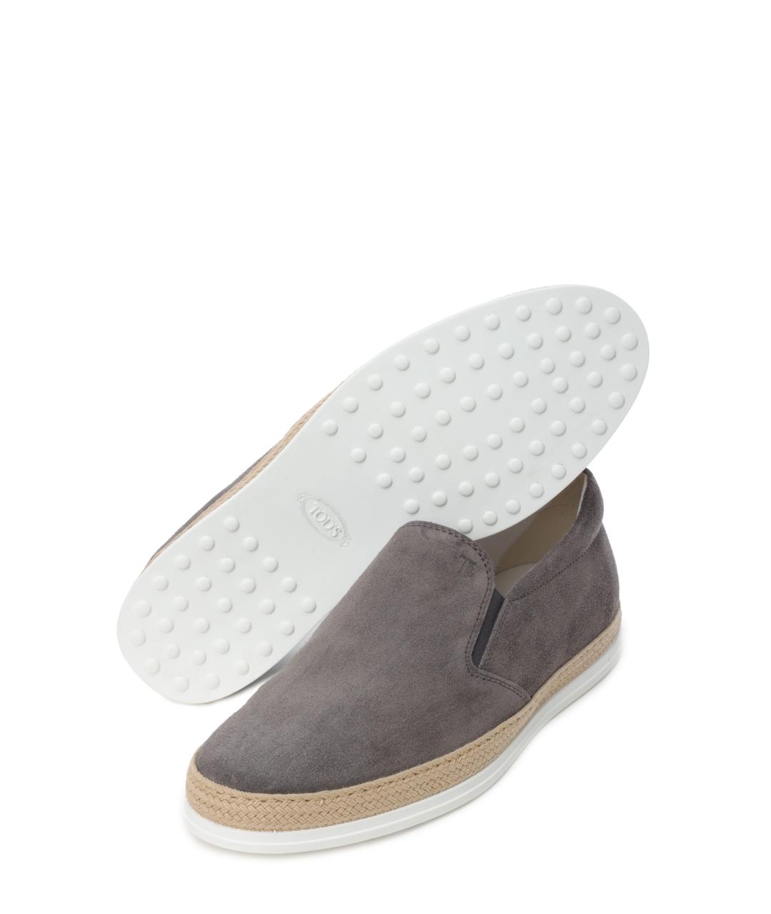 TOD'S Серые замшевые слипоны, фото 4