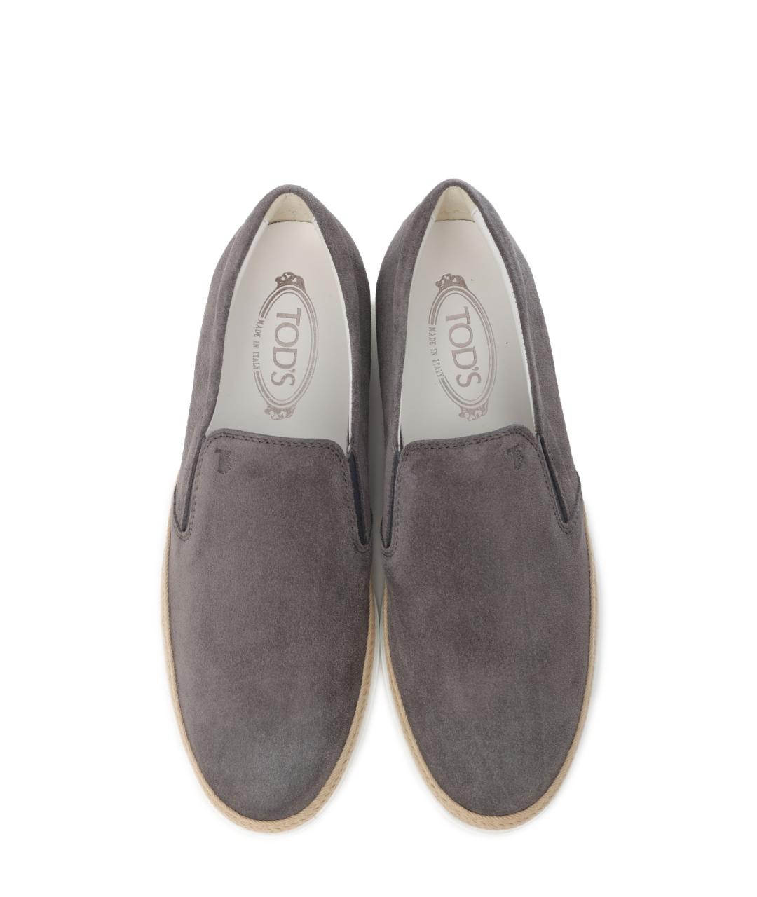 TOD'S Серые замшевые слипоны, фото 5