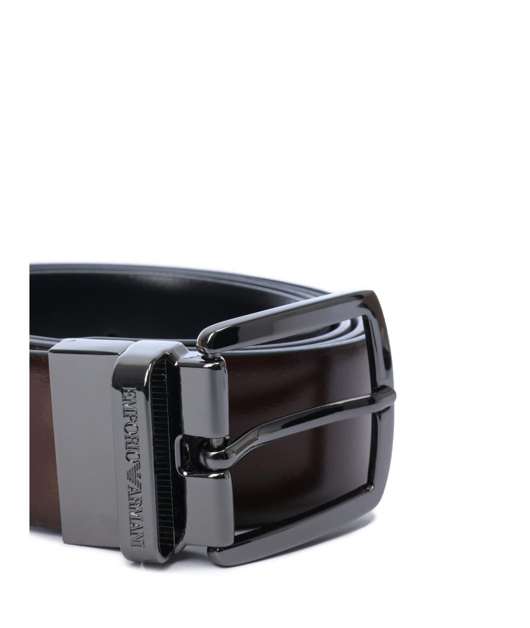 EMPORIO ARMANI Коричневый кожаный ремень, фото 4