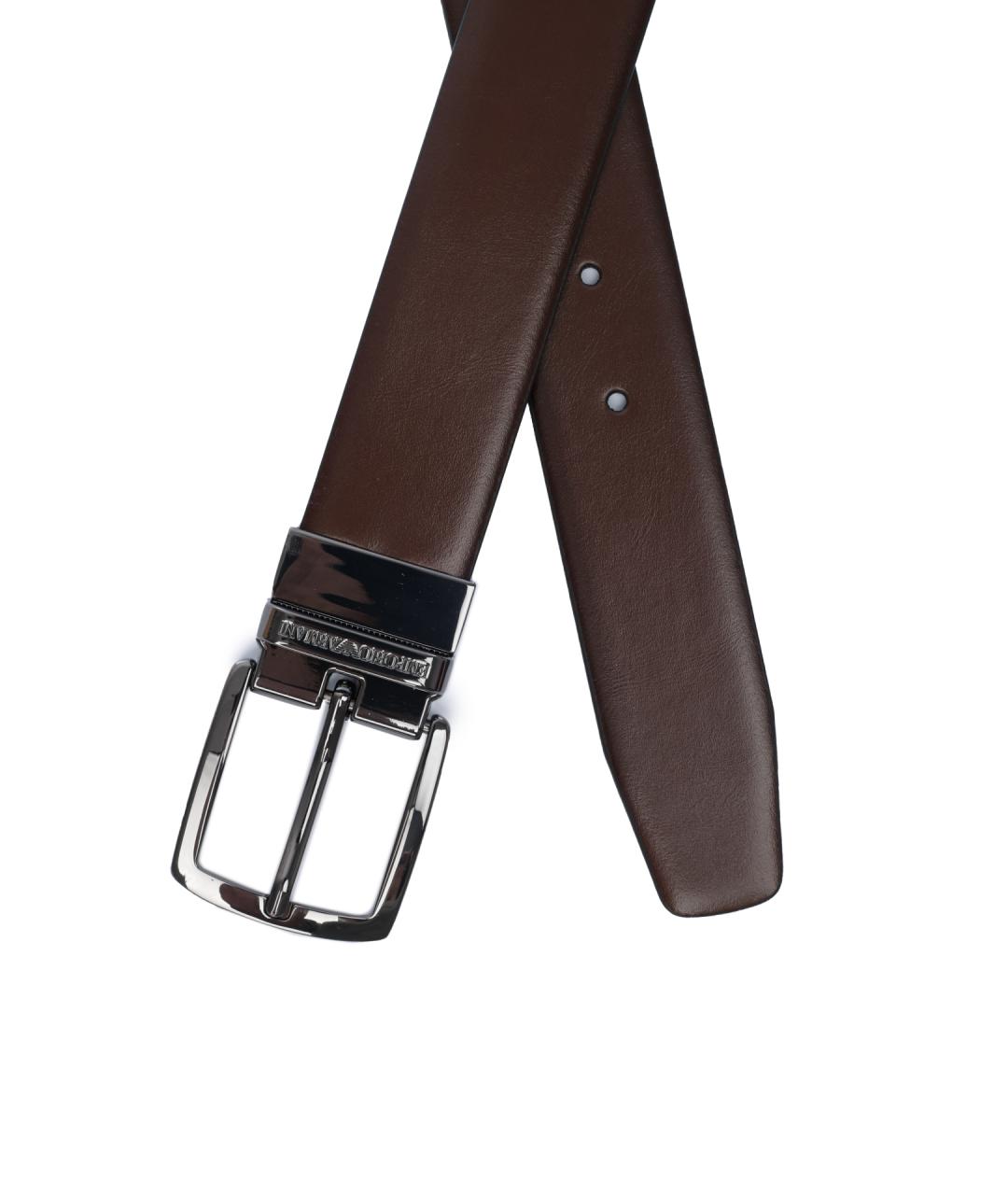 EMPORIO ARMANI Коричневый кожаный ремень, фото 1