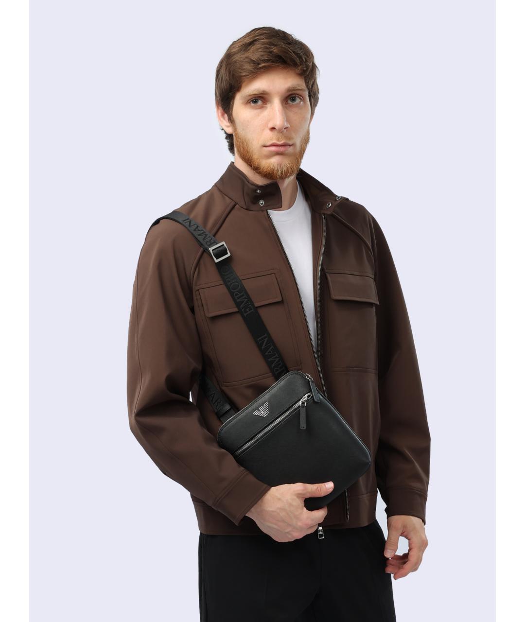 EMPORIO ARMANI Черная сумка на плечо, фото 2