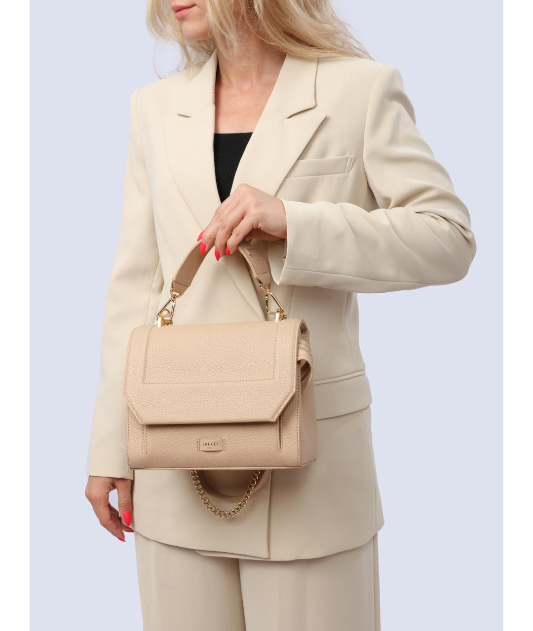 LANCEL Бежевая сумка с короткими ручками, фото 2