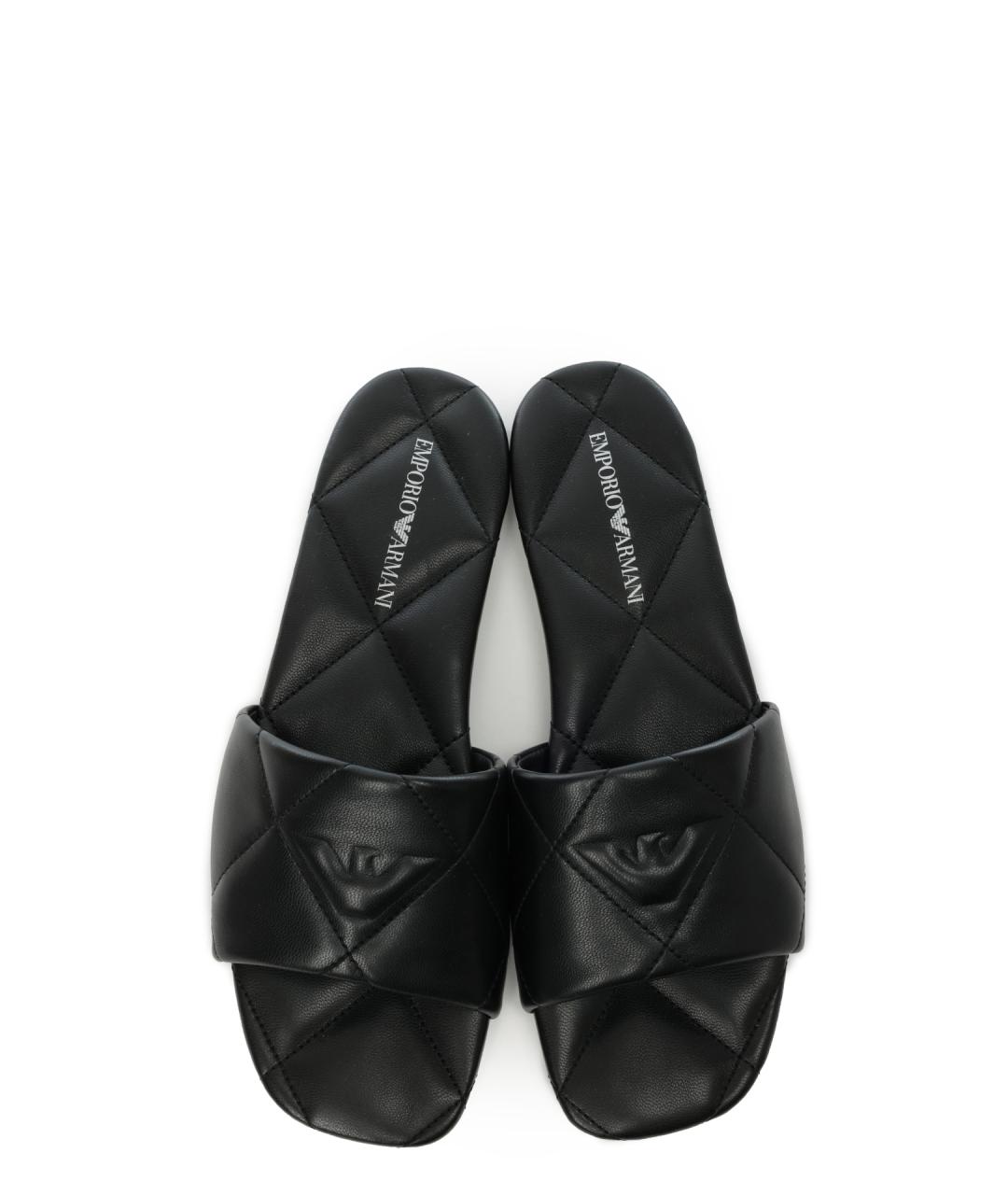 EMPORIO ARMANI Черные шлепанцы, фото 4