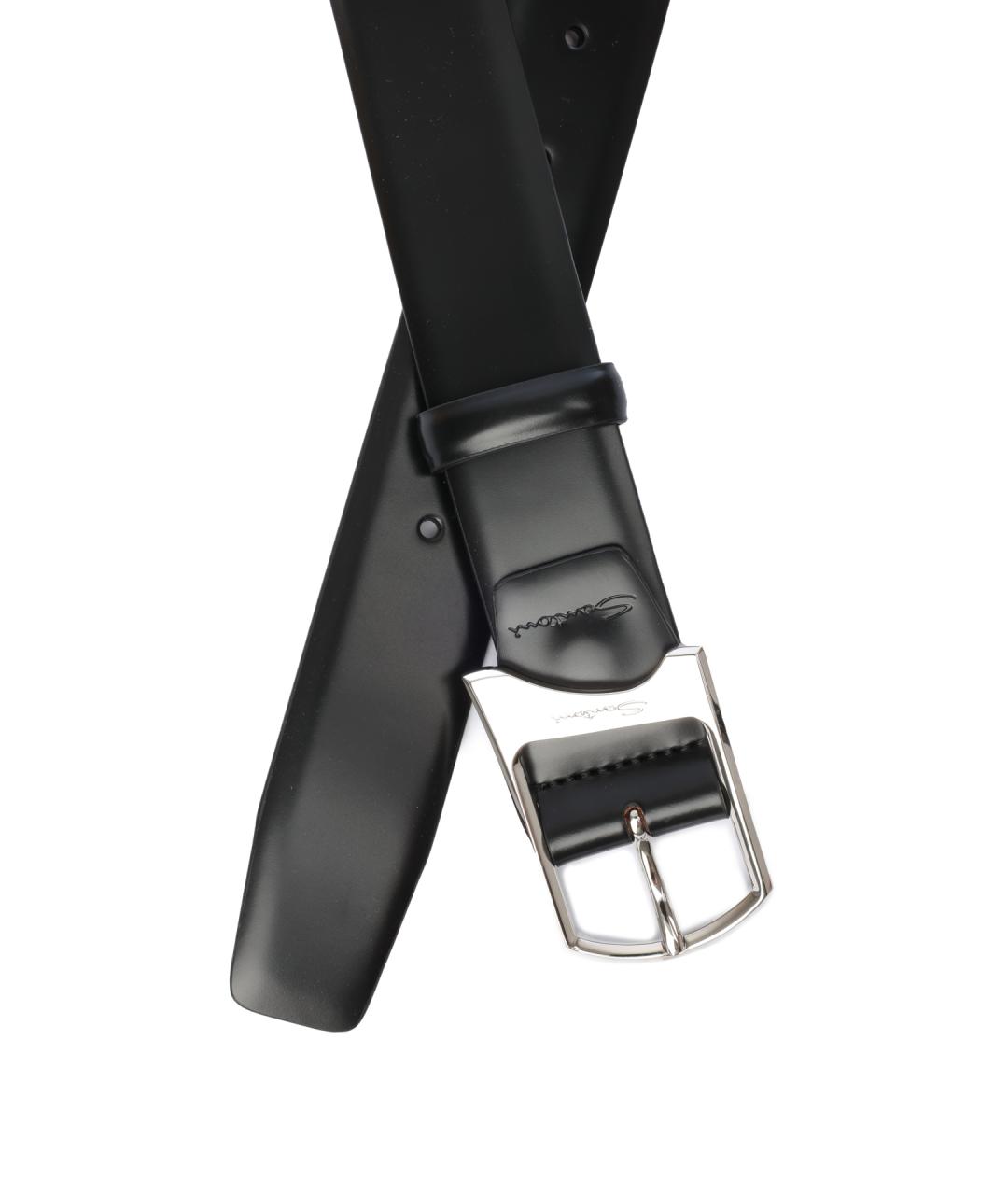 SANTONI Черный ремень, фото 2