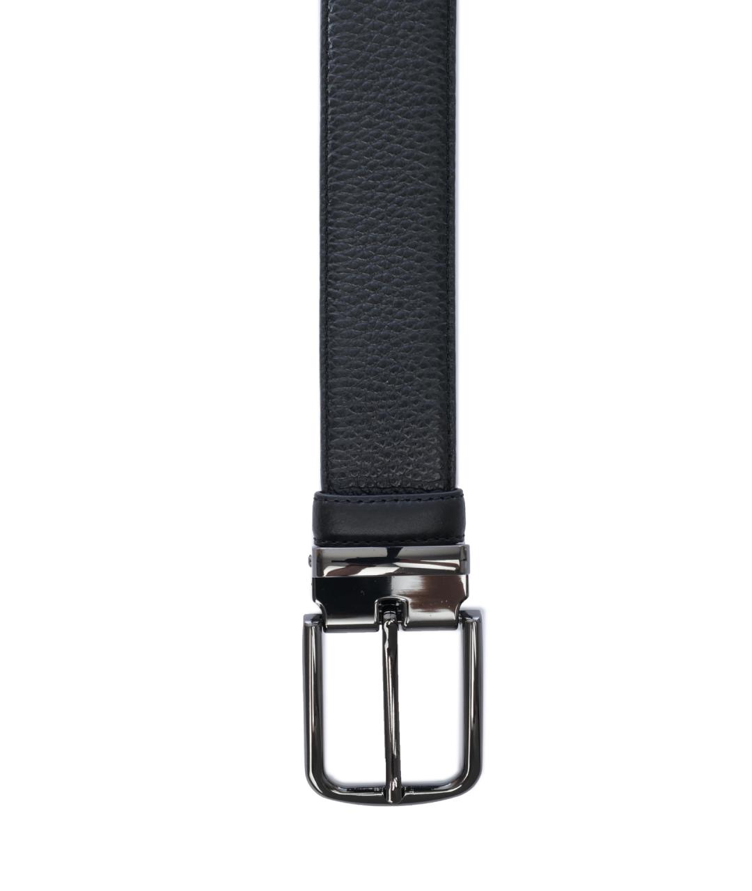 EMPORIO ARMANI Черный кожаный ремень, фото 3