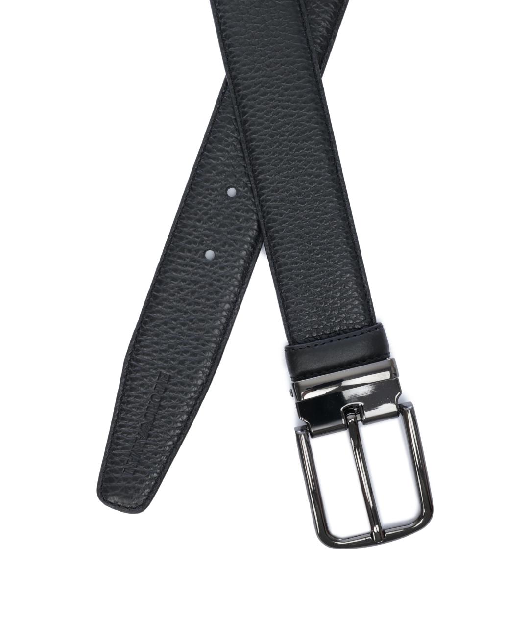 EMPORIO ARMANI Черный кожаный ремень, фото 2