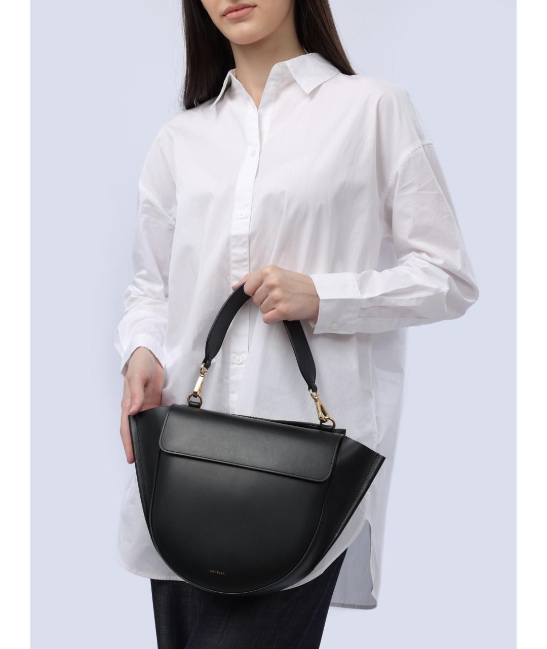 WANDLER Черная кожаная сумка через плечо, фото 2
