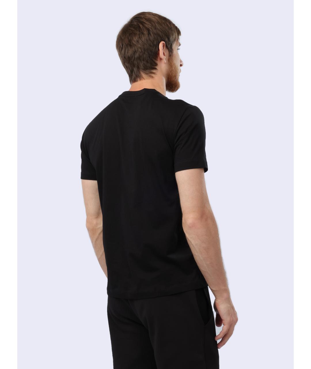 EA7 Черная хлопковая футболка, фото 6