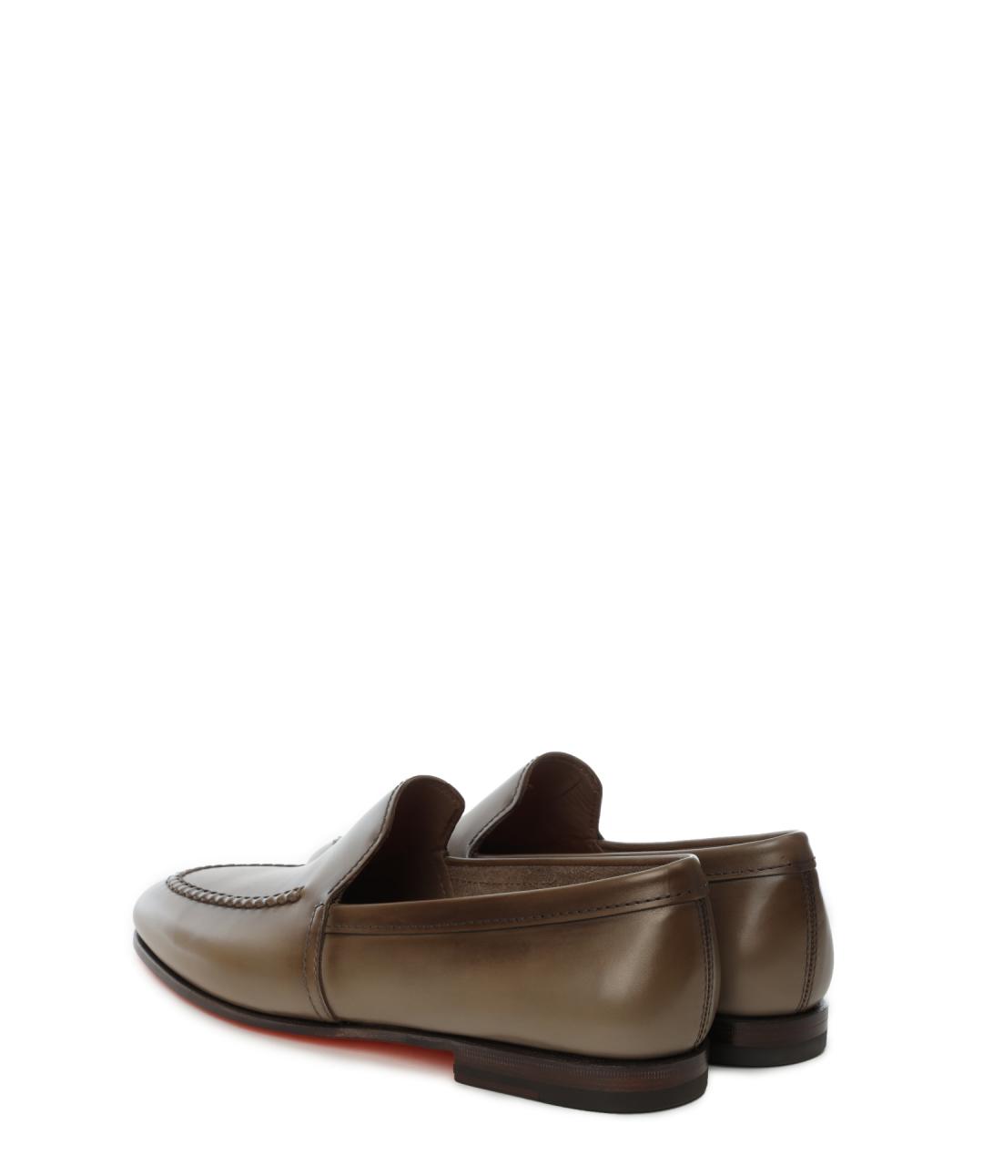 SANTONI Коричневые кожаные лоферы, фото 3