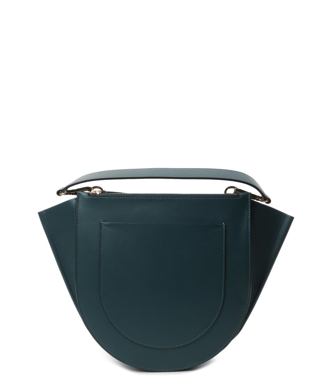 WANDLER Бирюзовая кожаная сумка с короткими ручками, фото 4