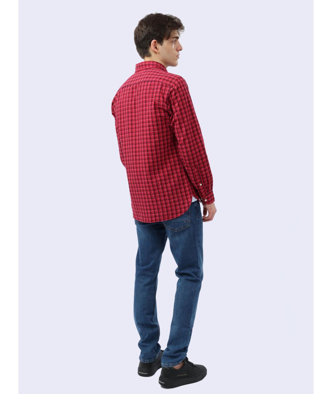 TOMMY HILFIGER Красная хлопковая кэжуал рубашка, фото 7