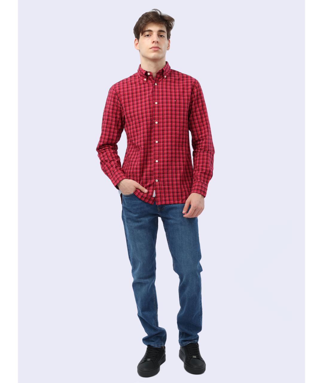 TOMMY HILFIGER Красная хлопковая кэжуал рубашка, фото 8