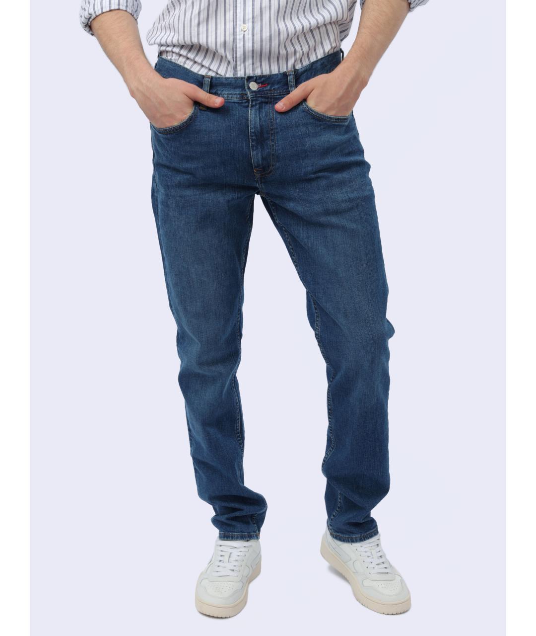 TOMMY HILFIGER Синие хлопковые прямые джинсы, фото 2