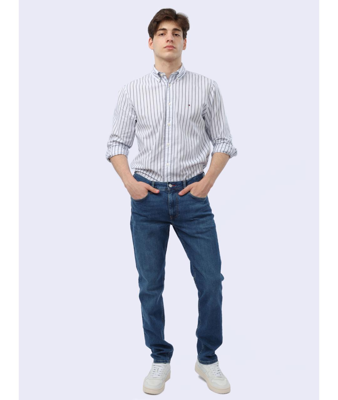 TOMMY HILFIGER Синие хлопковые прямые джинсы, фото 7