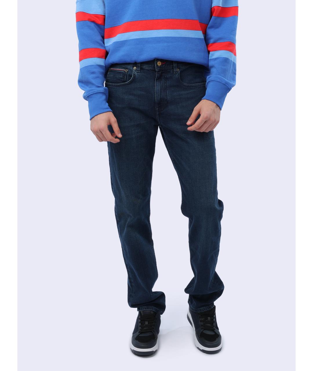 TOMMY HILFIGER Синие хлопковые прямые джинсы, фото 5