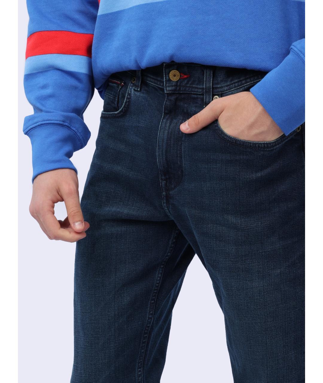 TOMMY HILFIGER Синие хлопковые прямые джинсы, фото 4