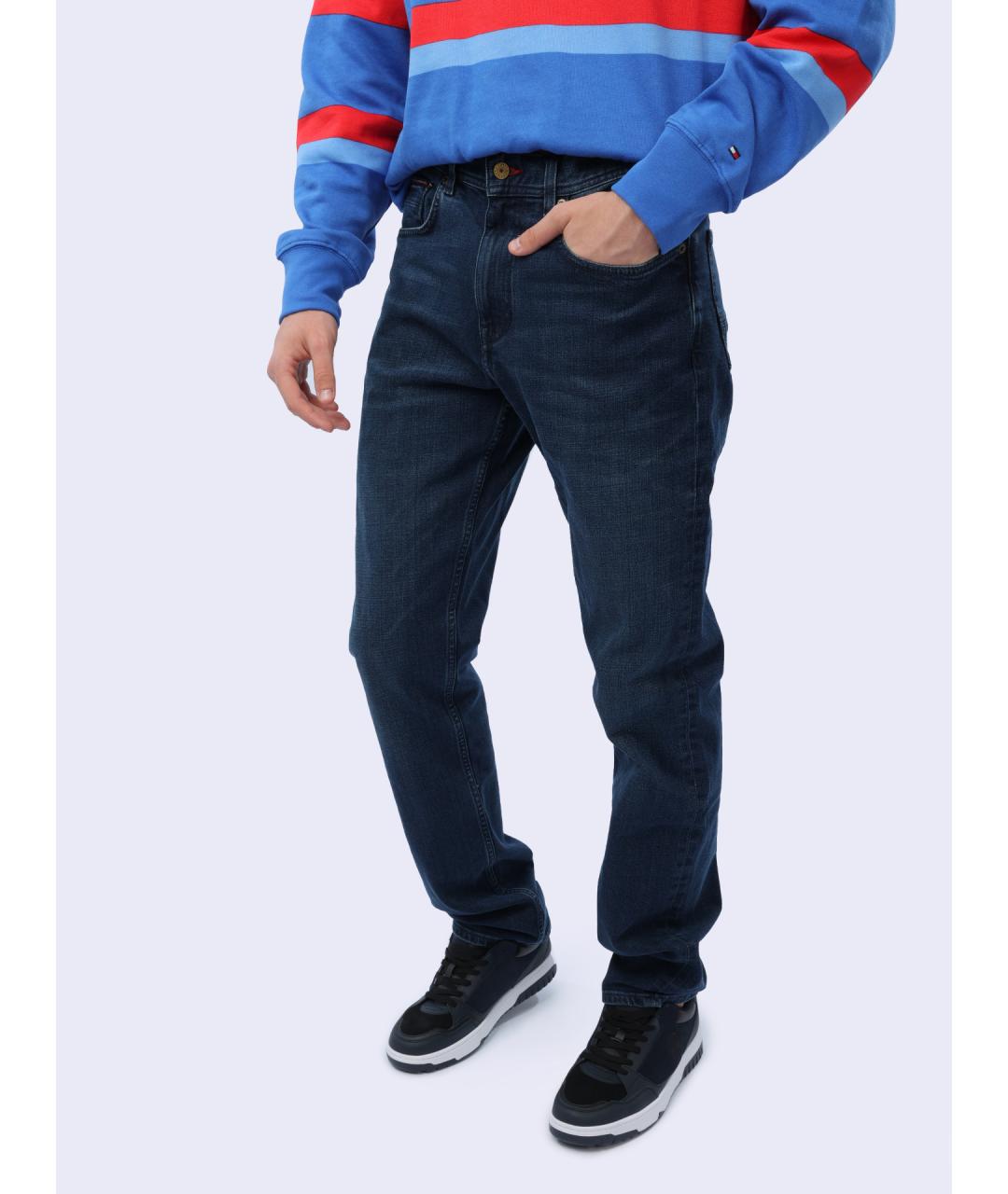 TOMMY HILFIGER Синие хлопковые прямые джинсы, фото 7