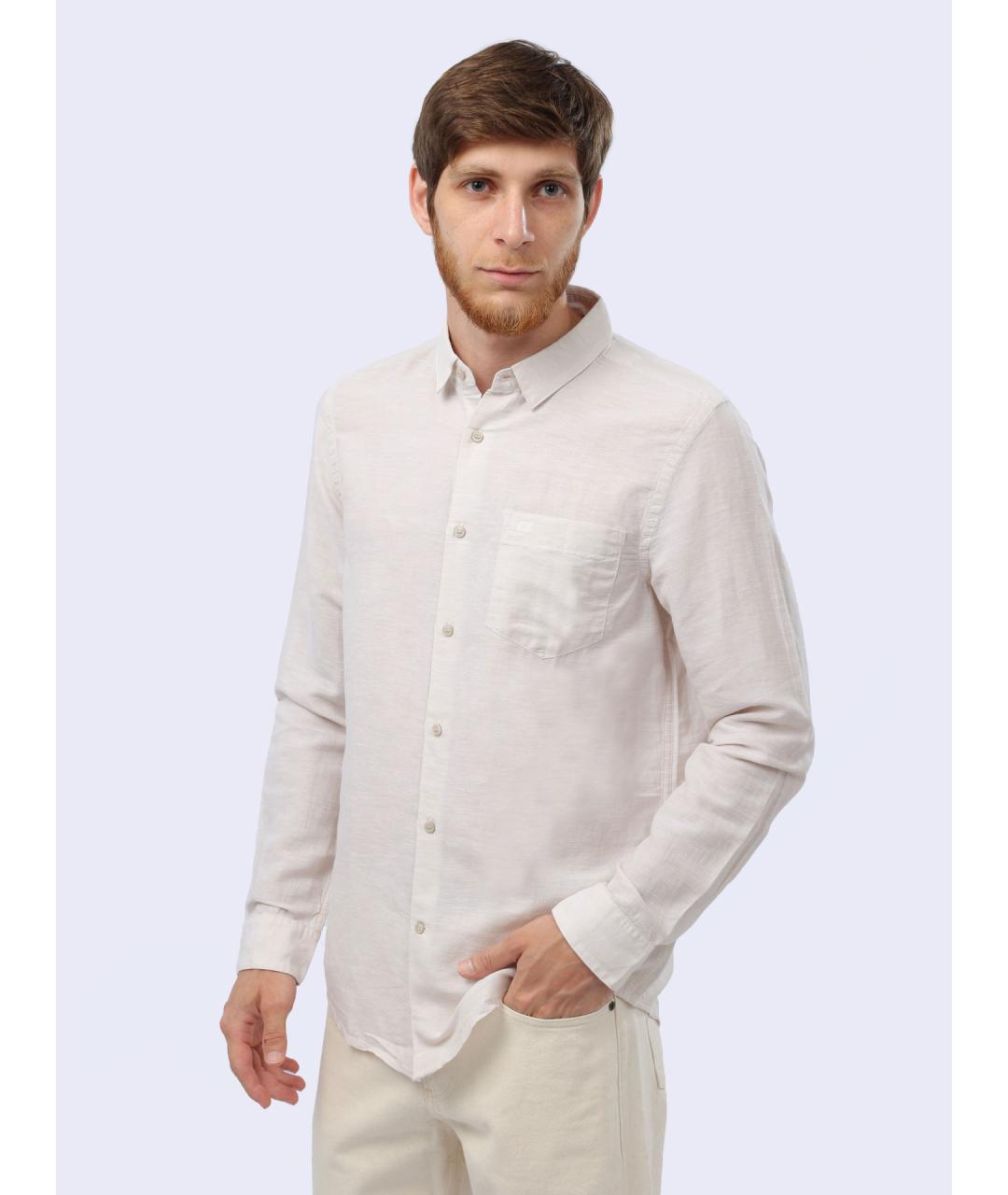 CALVIN KLEIN Бежевая кэжуал рубашка, фото 3