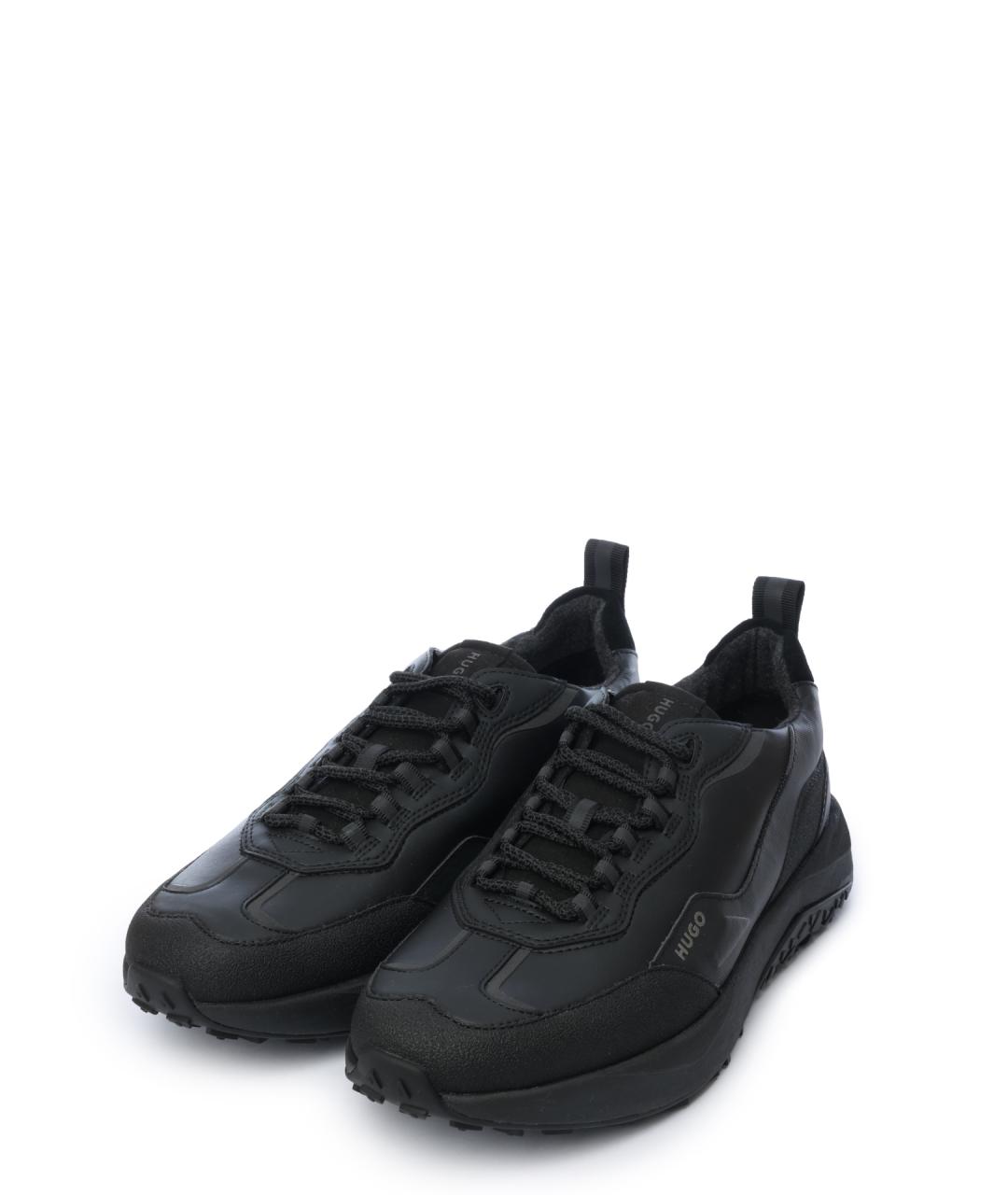 HUGO Черные низкие кроссовки / кеды, фото 2
