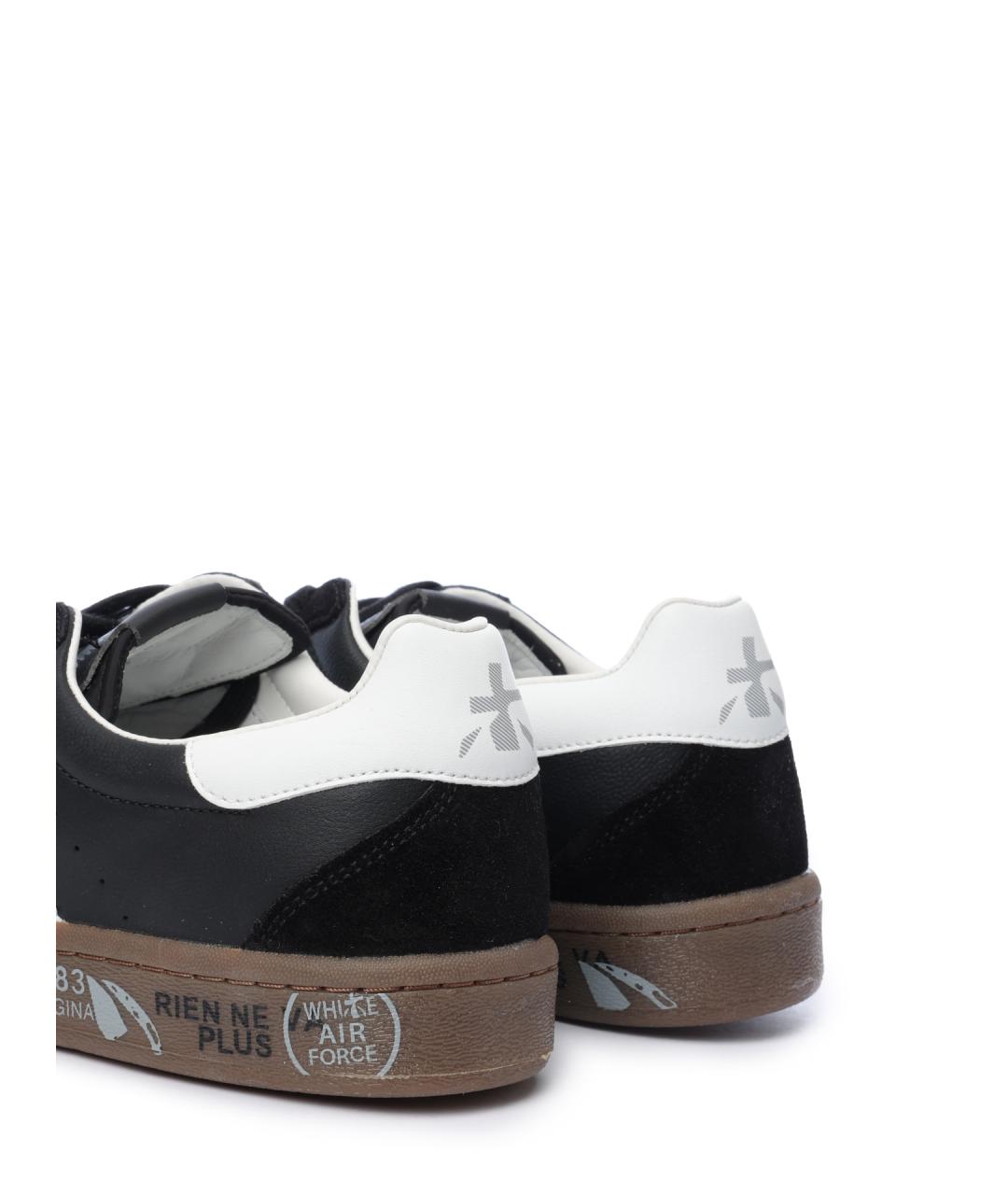 PREMIATA Черные кожаные низкие кроссовки / кеды, фото 6