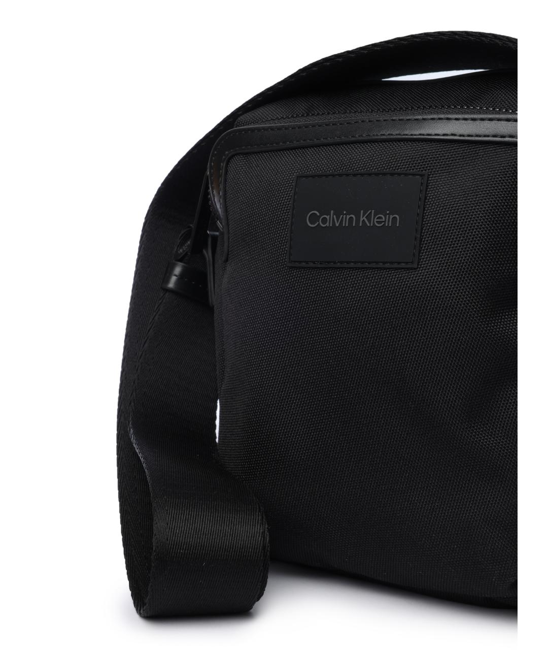 CALVIN KLEIN Черная тканевая сумка на плечо, фото 5