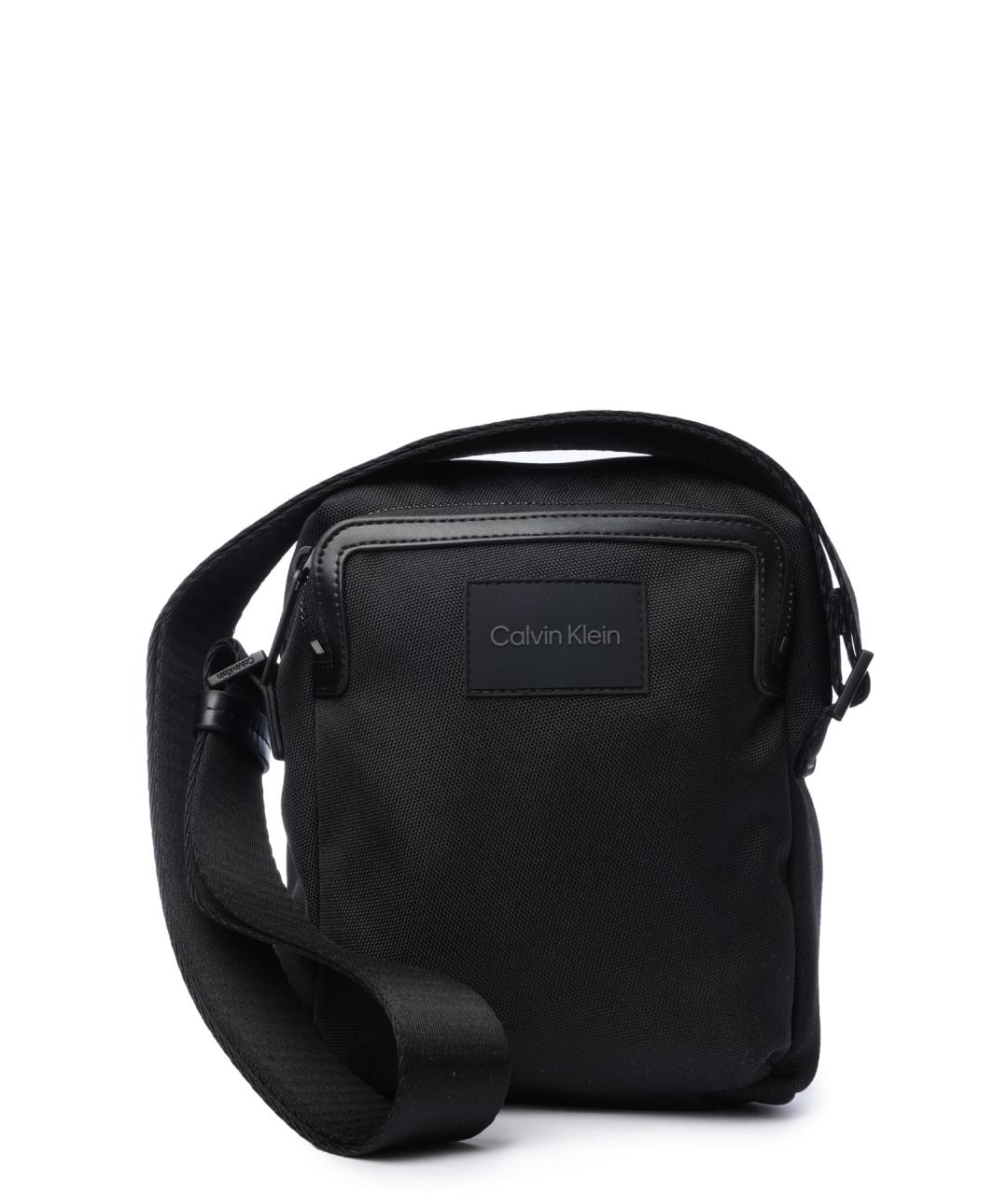 CALVIN KLEIN Черная тканевая сумка на плечо, фото 1