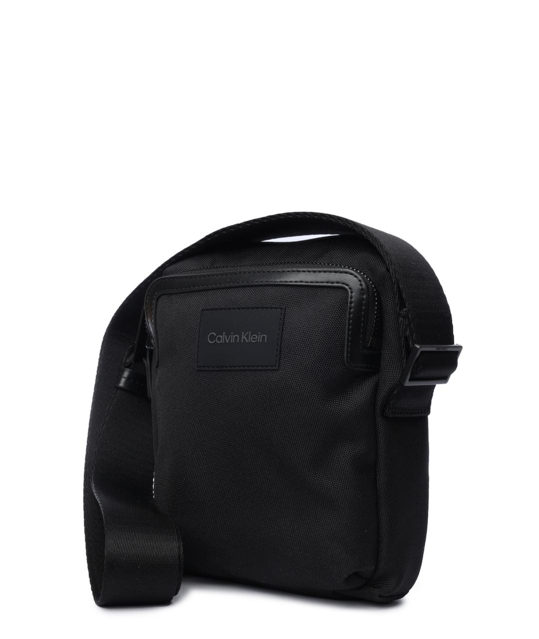 CALVIN KLEIN Черная тканевая сумка на плечо, фото 2