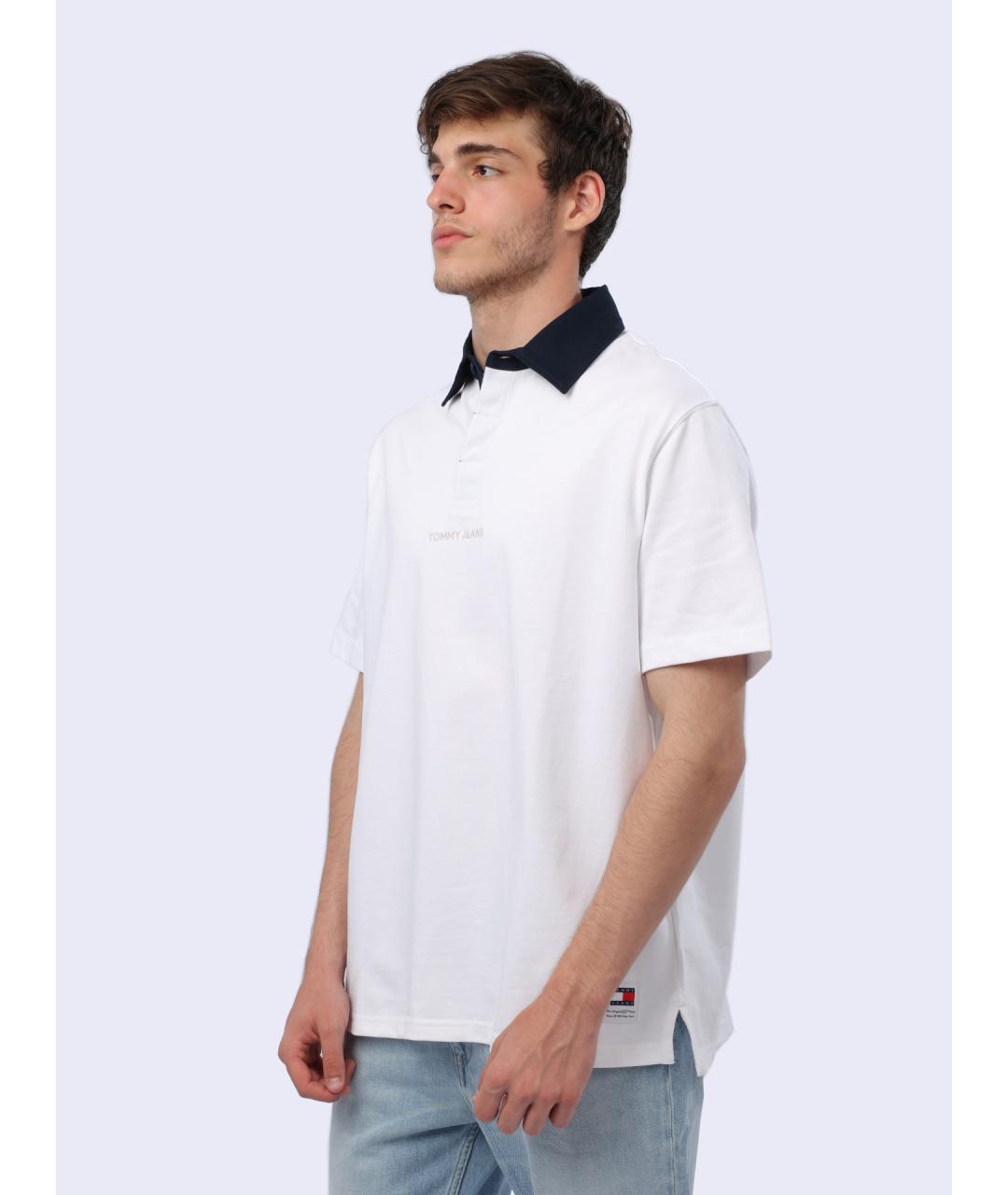 TOMMY HILFIGER Белое хлопковое поло с коротким рукавом, фото 3