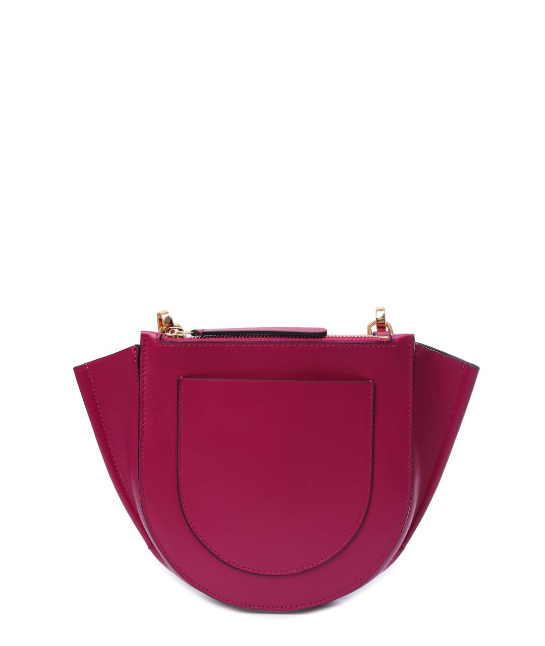WANDLER Фуксия кожаная сумка с короткими ручками, фото 4