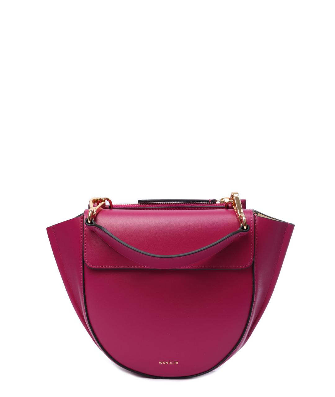 WANDLER Фуксия кожаная сумка с короткими ручками, фото 1