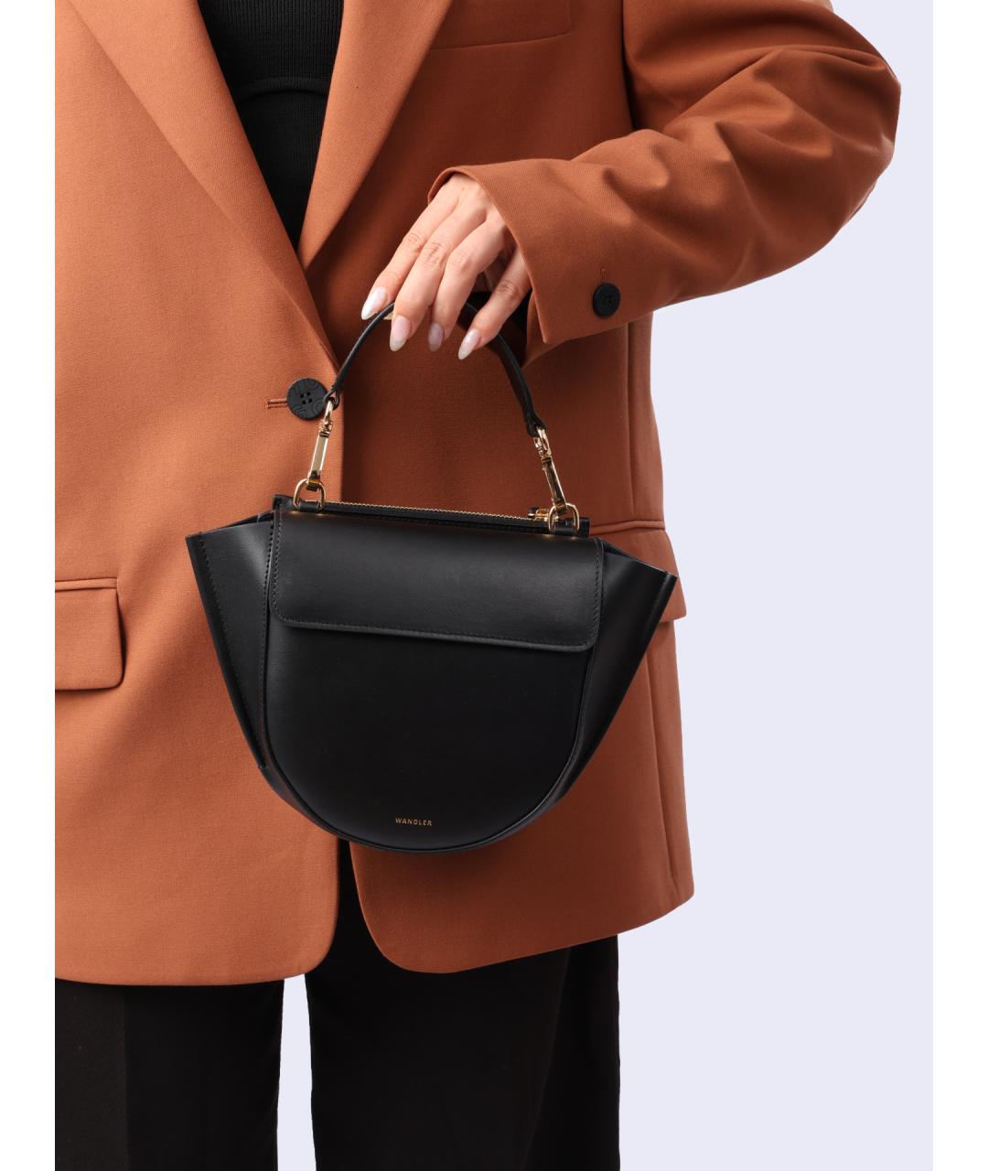 WANDLER Черная кожаная сумка через плечо, фото 2