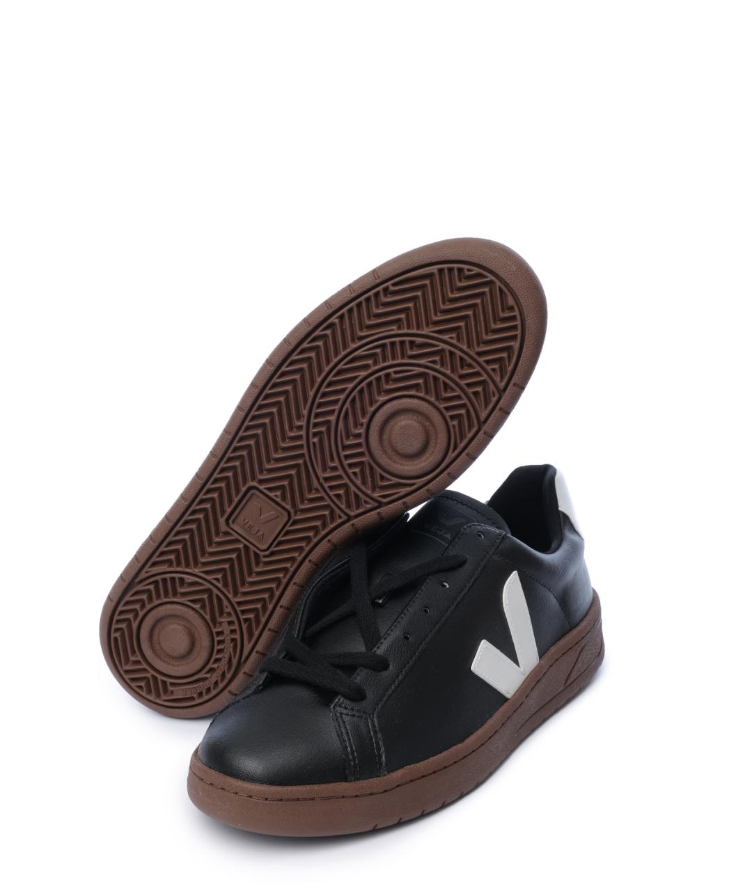 VEJA Черные кожаные низкие кроссовки / кеды, фото 4