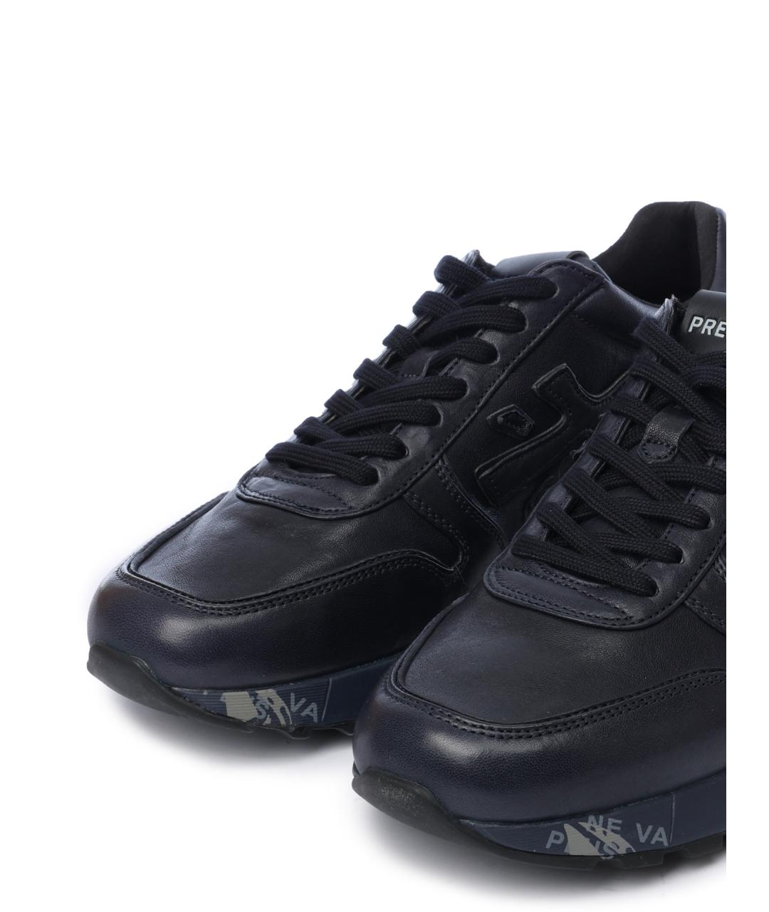 PREMIATA Черные кожаные низкие кроссовки / кеды, фото 6