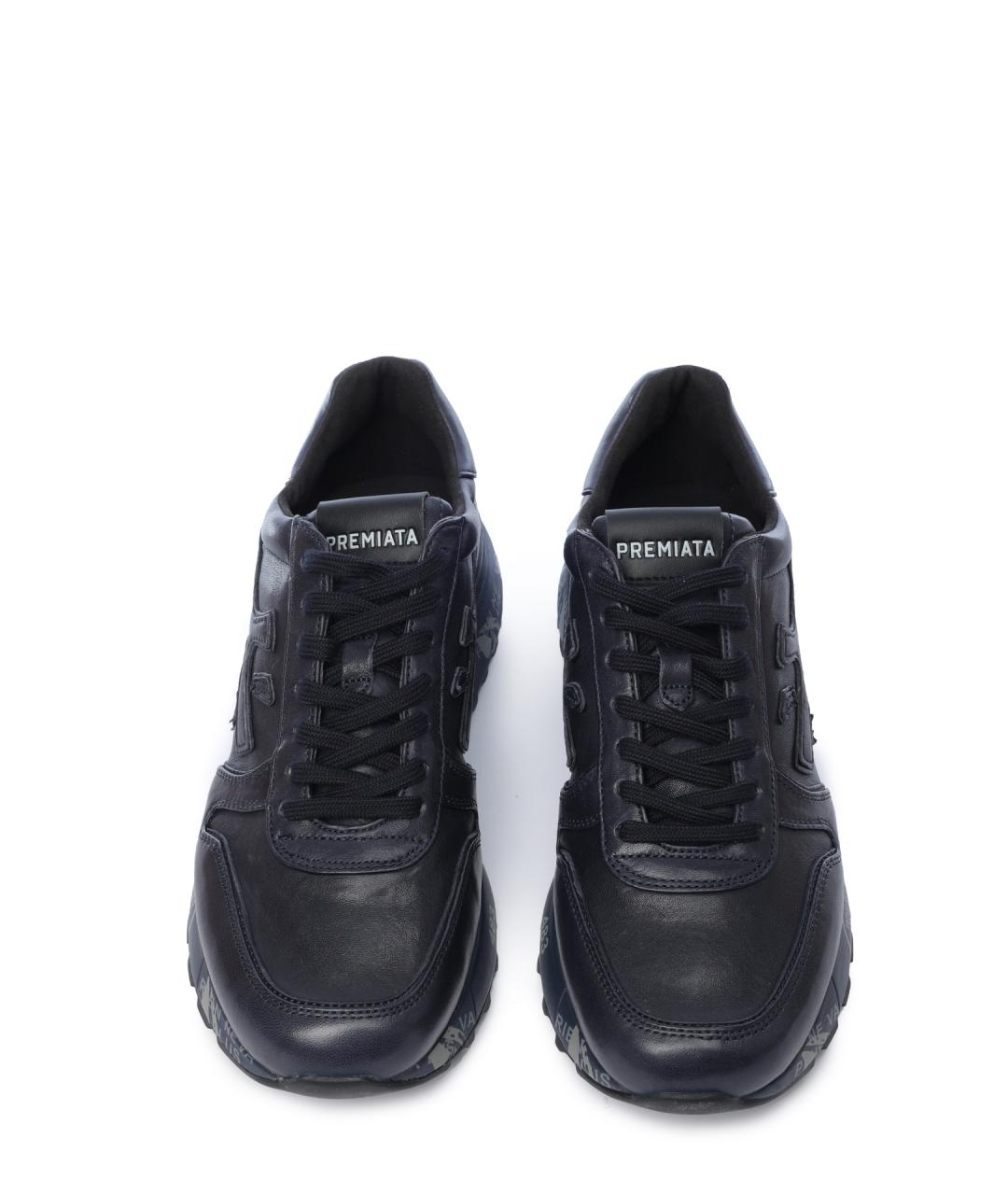 PREMIATA Черные кожаные низкие кроссовки / кеды, фото 5