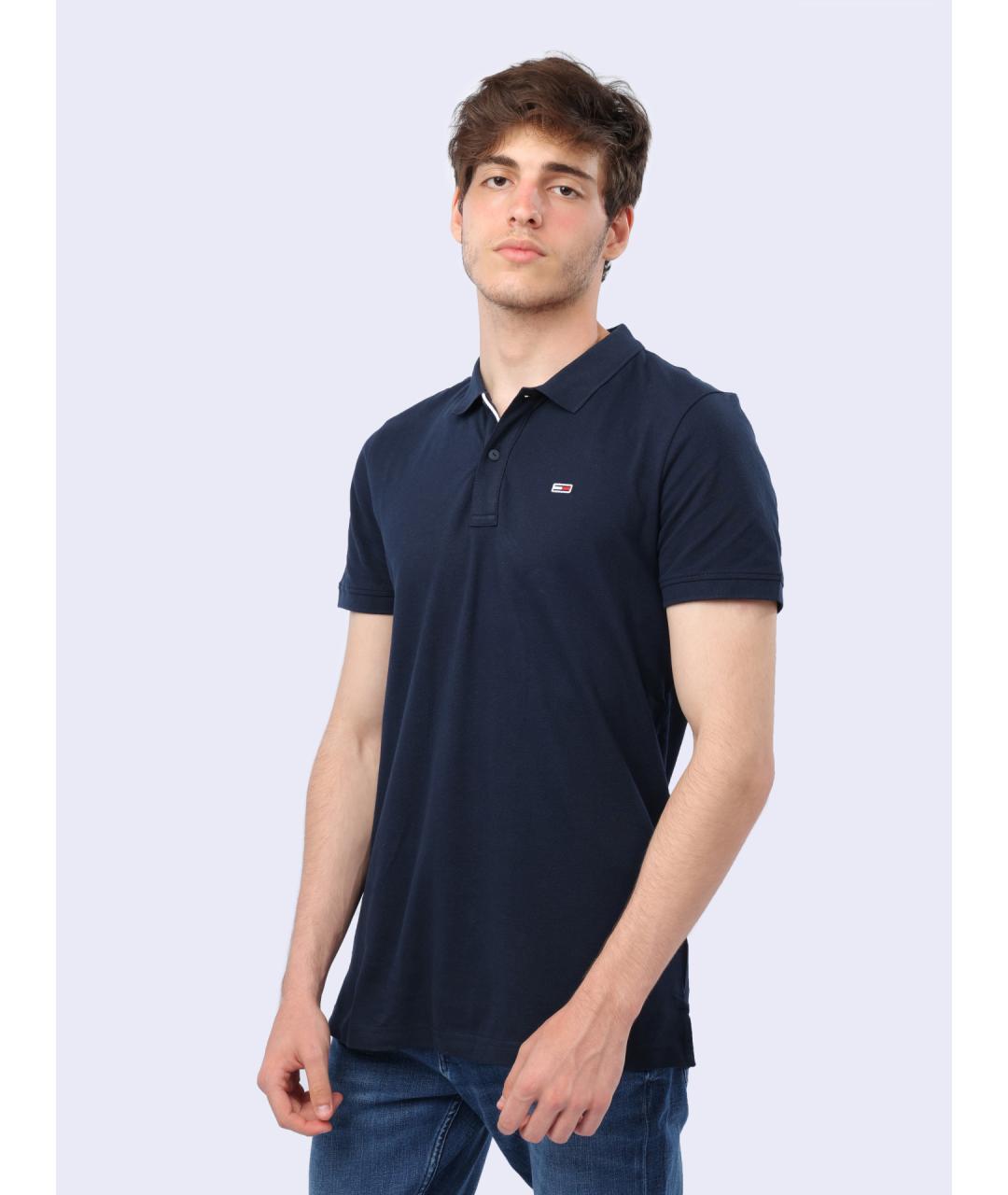 TOMMY HILFIGER Синее хлопковое поло с коротким рукавом, фото 3