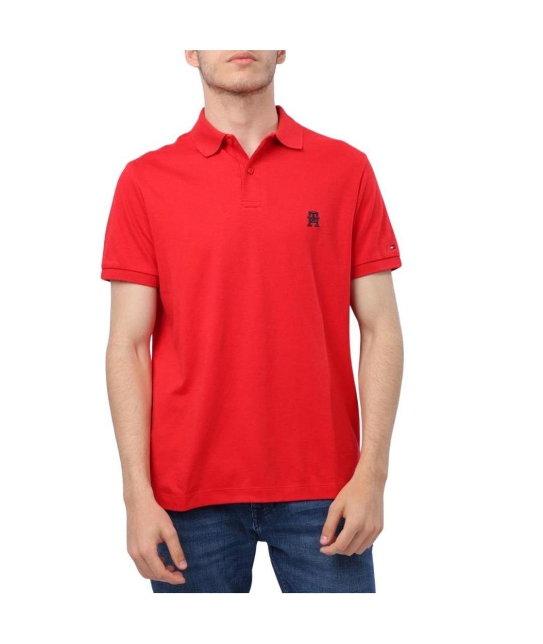 TOMMY HILFIGER Красное поло с коротким рукавом, фото 1