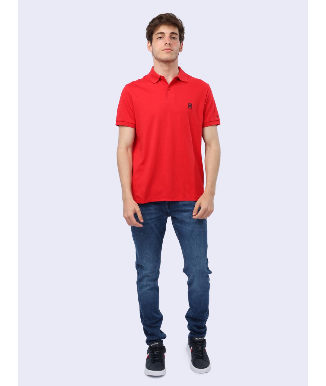 TOMMY HILFIGER Красное поло с коротким рукавом, фото 2