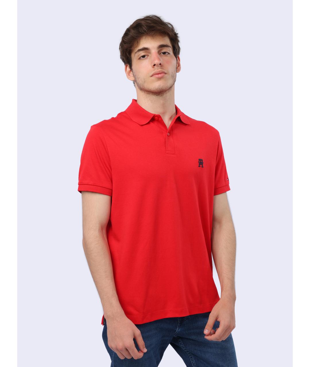 TOMMY HILFIGER Красное поло с коротким рукавом, фото 3
