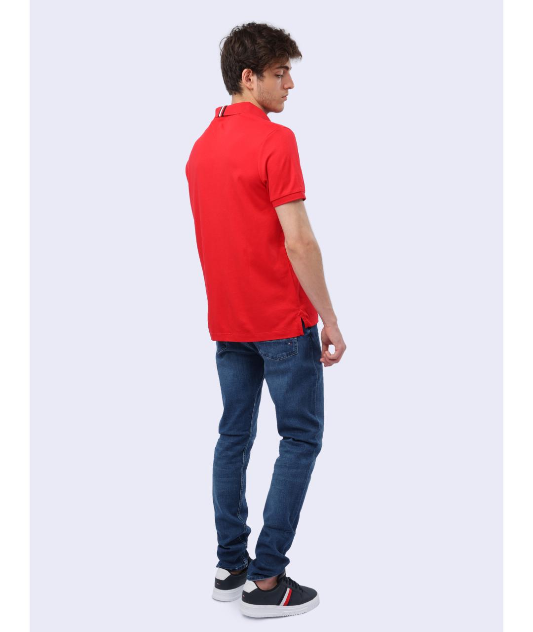 TOMMY HILFIGER Красное поло с коротким рукавом, фото 4