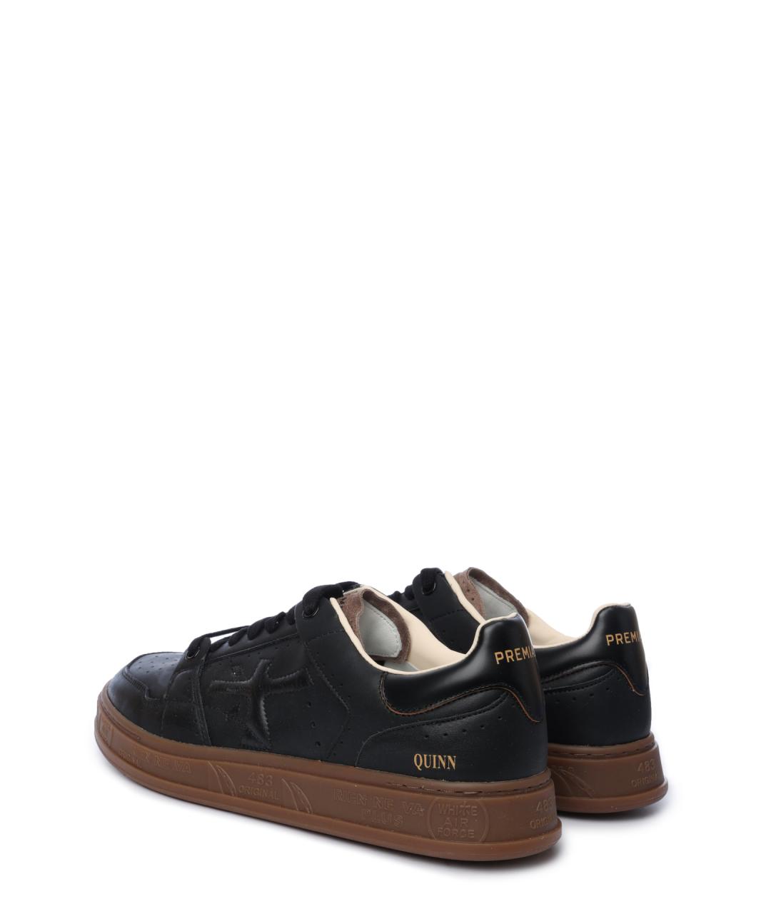 PREMIATA Черные кожаные низкие кроссовки / кеды, фото 3