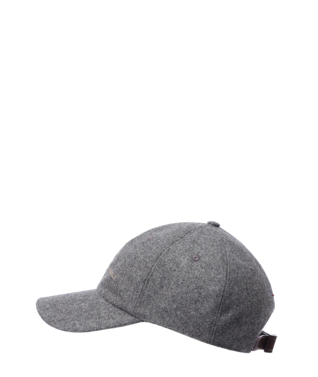 BRUNELLO CUCINELLI Серая шерстяная кепка/бейсболка, фото 2