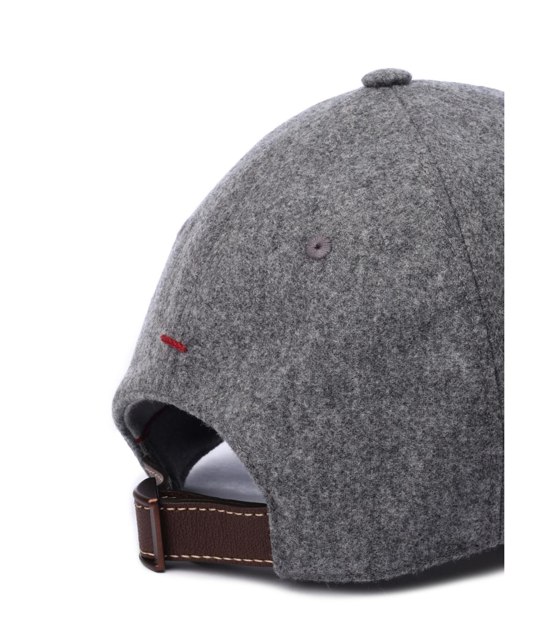 BRUNELLO CUCINELLI Серая шерстяная кепка/бейсболка, фото 3